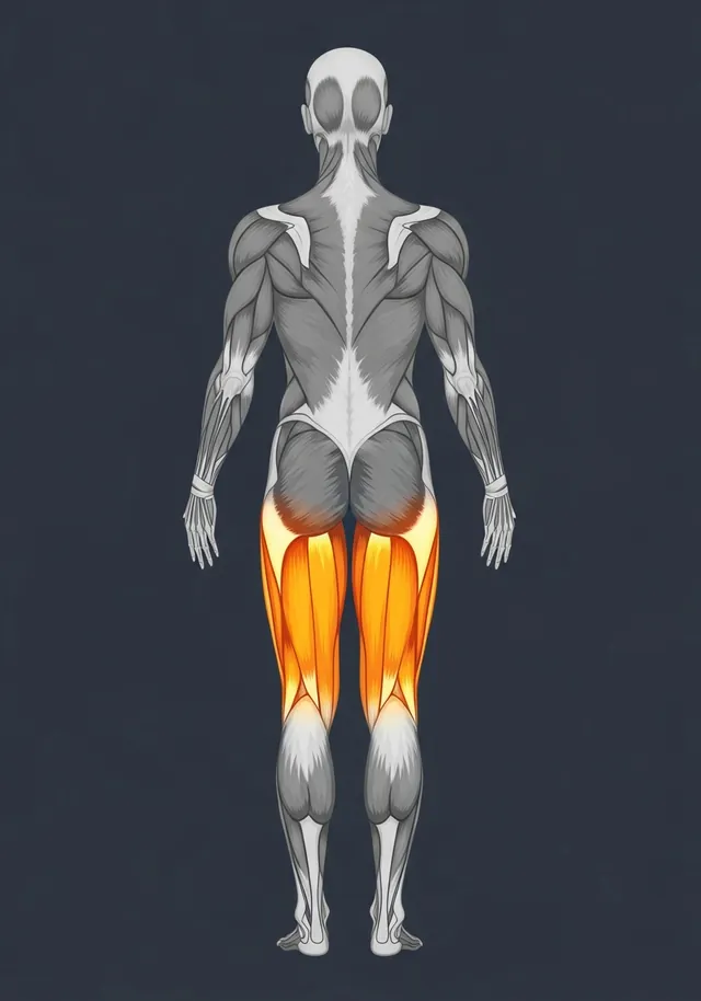 Semitendinosus highlighted on a body map
